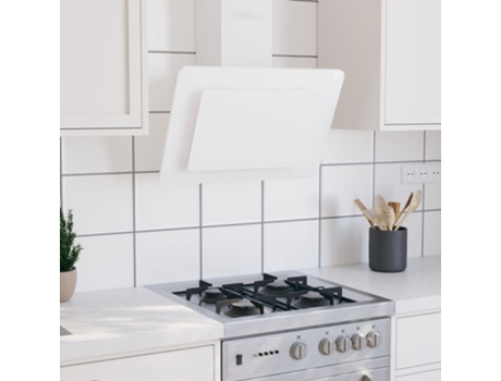 vidaXL Campana extractora acero inoxidable vidrio templado blanco 60cm