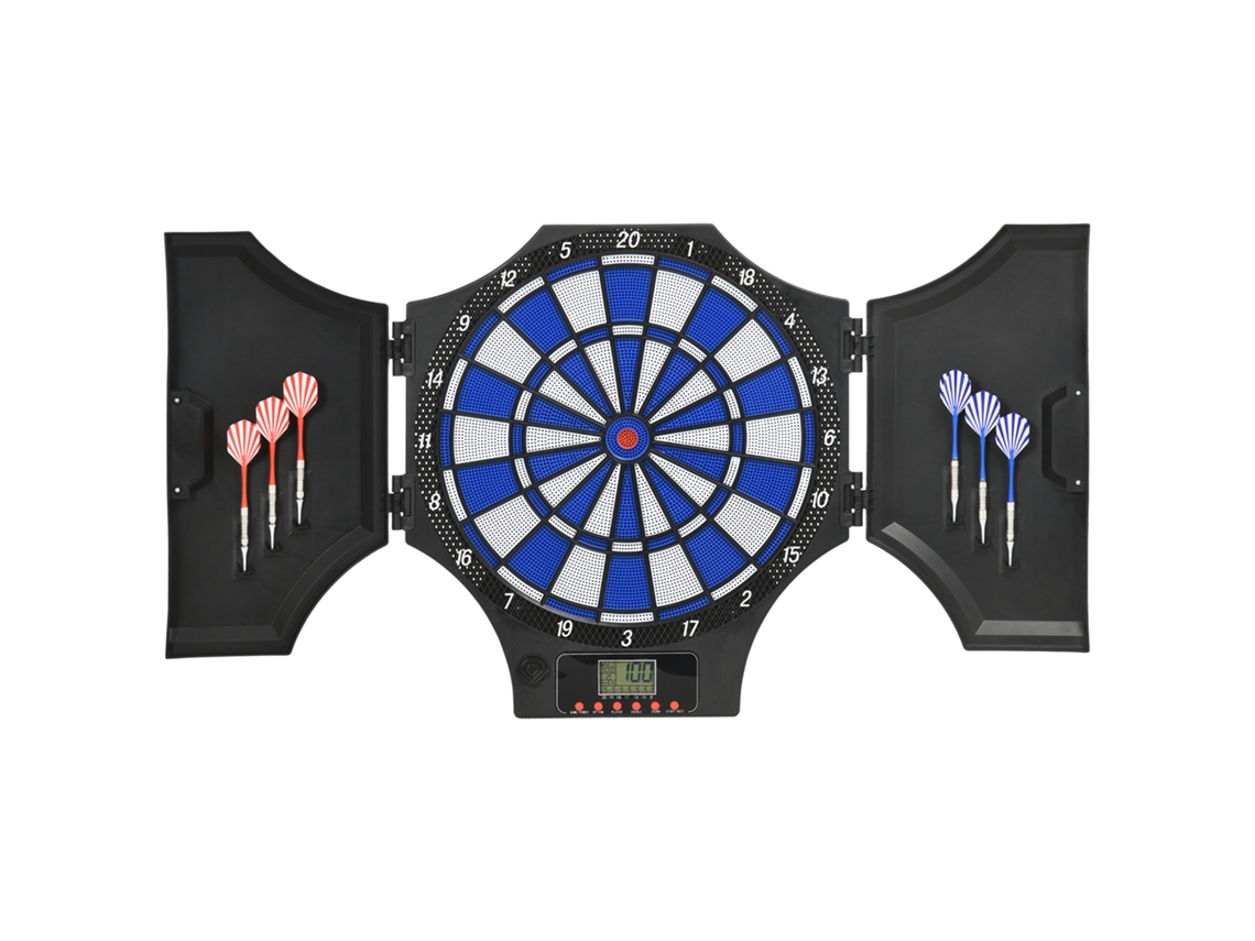 Alvo Eletrônico Dardos Dobrável 31 Jogos 8 Jogadores Lcd 83x45 Preto