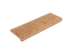 Alfombrillas Para Escaleras 30 Uds 65x21x4 Cm Beige Borde Rectangular