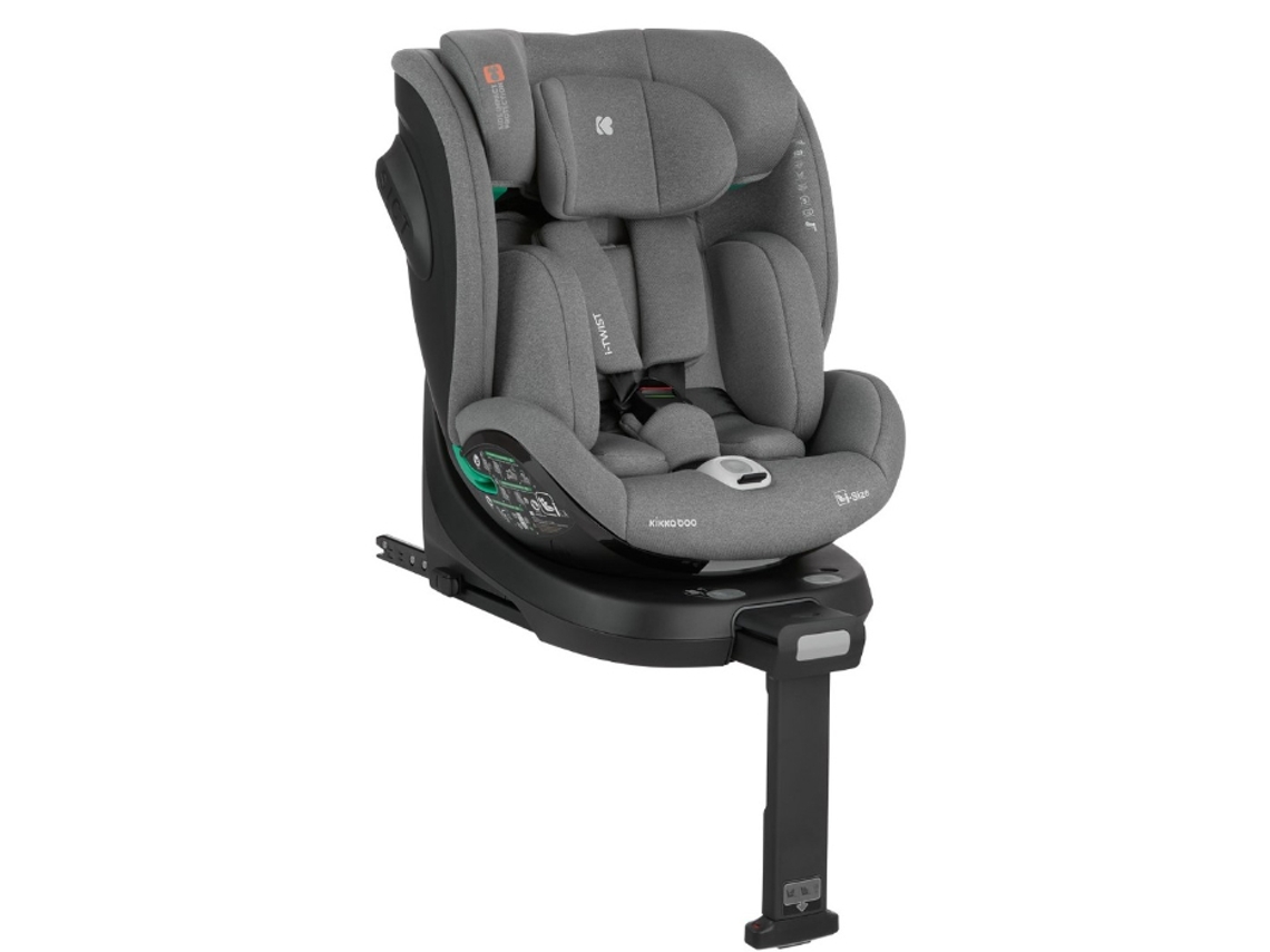 Silla de coche KIKKABOO 40-150 cm i-Twist i-SIZE Gris Oscuro