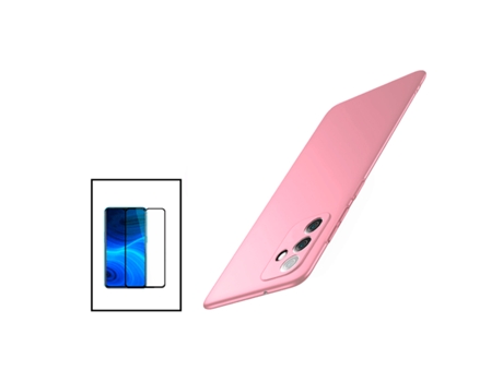 Pantalla De Vidrio Templado De Cubierta Completa 5D + Kit De Estuche SlimShield Para Samsung Galaxy A04s - Rosado