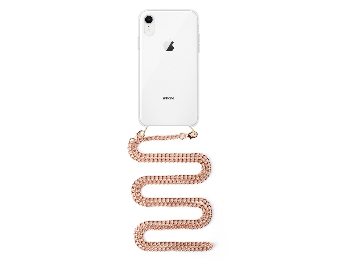 Carcasa Transparente Iphone Xr Con Colgante Cadena Metálica. Accesorio De Moda, Ajuste Perfecto Y Máxima Protección