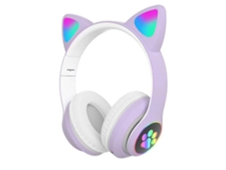 Auriculares Inalámbricos Bluetooth Con Forma De Oreja De Gato, Con Luz Led Y Pantalla Led.