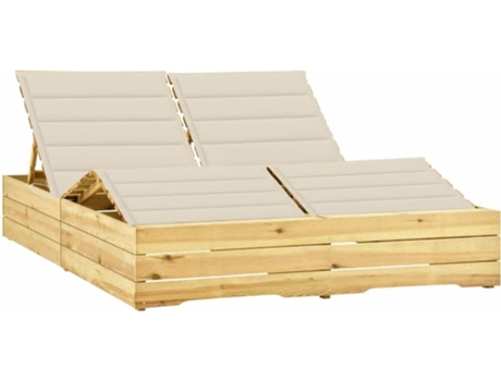 Tumbona VIDAXL Crema Madera (198x135x75 cm)