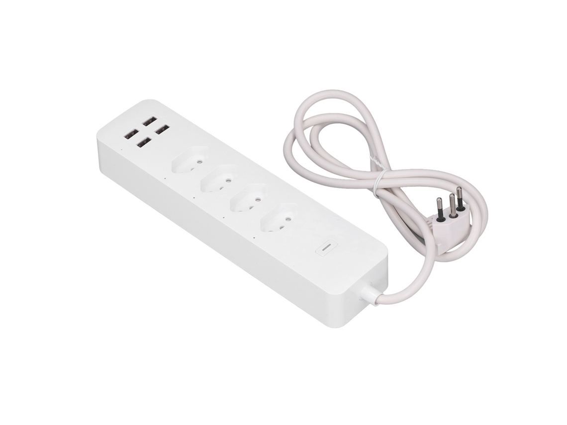 Tuya Smart Wifi Power Bus Con 4 Tomas De Corriente, 4 Puertos Usb, Protección Contra Sobretensiones, 2500 W, Enchufe Brasileño.