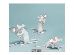 2026-lámpara De Mesa Ratón Animal Blanca Resina Cristal Estilo Moderno Regalo Navidad Niños Conector Au Blanco B