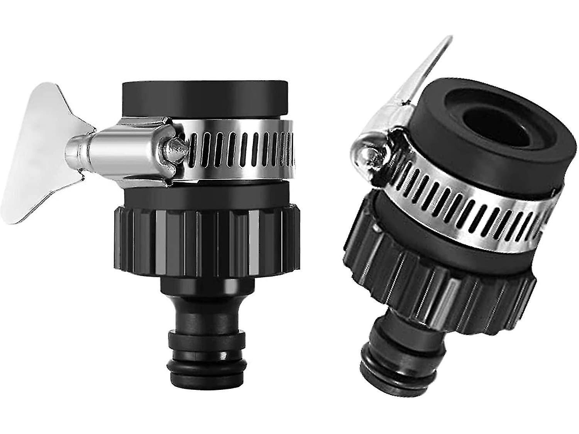 Omni-2 Piezas Adaptador Universal De Grifo De 16mm Con Pinza Para Manguera De Jardín Y Cocina