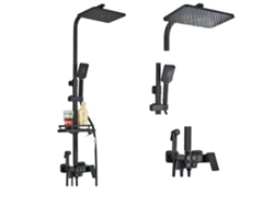 Grifo de ducha termostático, cabezal de ducha ABS duradero, diseño moderno, negro mate 4dhc