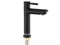 Grifo De Baño De Acero Inoxidable Negro Mate Para Agua Fría Con Cartucho Cerámico