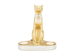 Portavelas Baok, estatua de gato del antiguo Egipto, decoración creativa hecha a mano en oro, figura egipcia.
