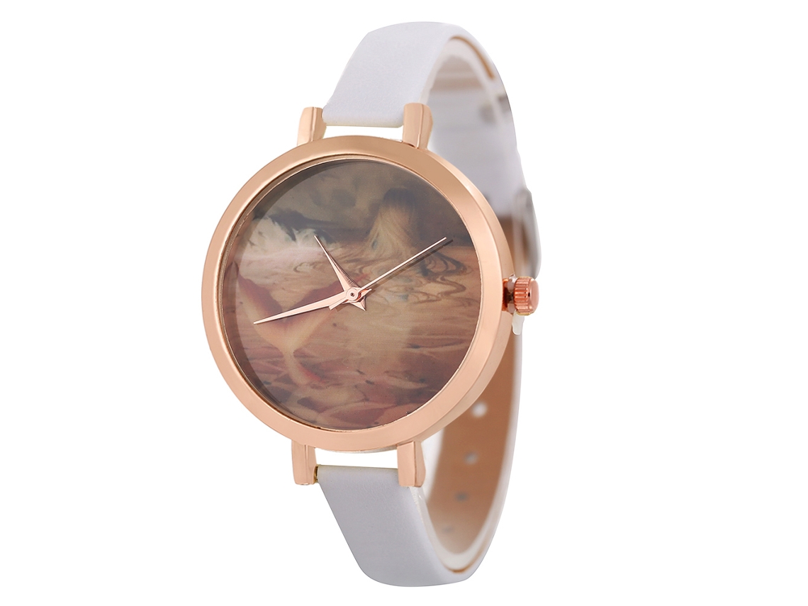 Reloj Analógico Para Mujer Con Grandes Números Romanos Y Correa De Piel Sintética (rojo)