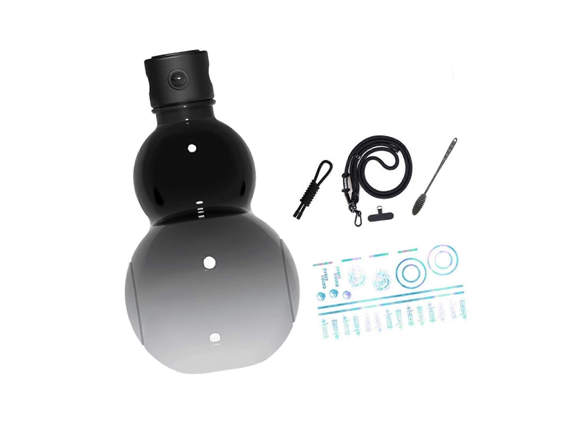 Botella De Agua En Forma De Calabaza, Botella Deportiva Exclusiva En Forma De Calabaza Para Oficina, Viajes, Verano, Negro Degradado. Rosewell