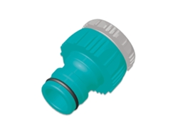 Adaptador de grifo de plástico de 1" con reductor a 3/4" para manguera de 19 mm BRICOFERR