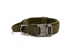 Collar Táctico Militar Para Perros Medianos Grandes Con Mango Ajustable Nylon Para Caminar Entrenar M Verde Ejército