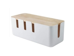 Organizador de cables para casa u oficina en blanco (31x12x13cm) Kofihety