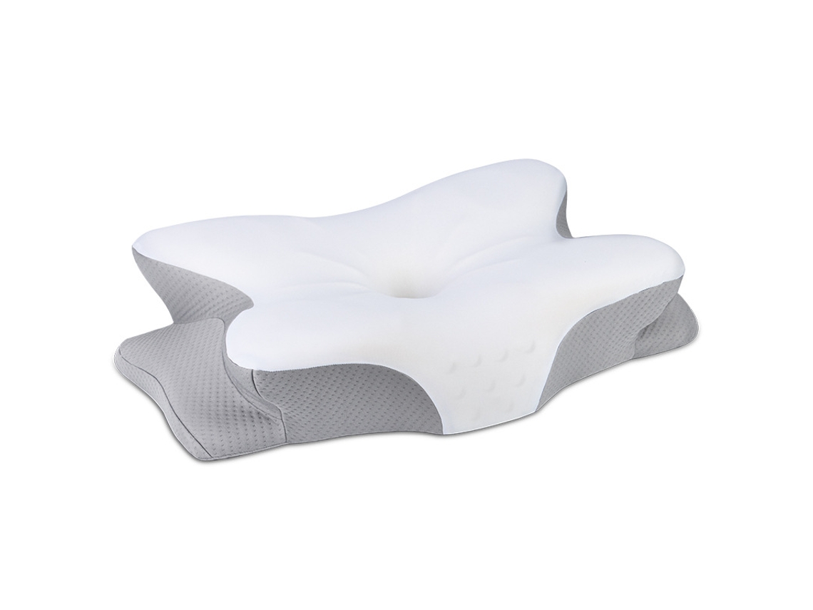 Almohada Cervical Mariposa, Espuma Memoria Ergonómica P/ Dolor De Cuello – Gris