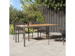 Mesa de jardín de mimbre y acacia maciza gris (190 x 90 x 75 cm) DKD HOME DECOR
