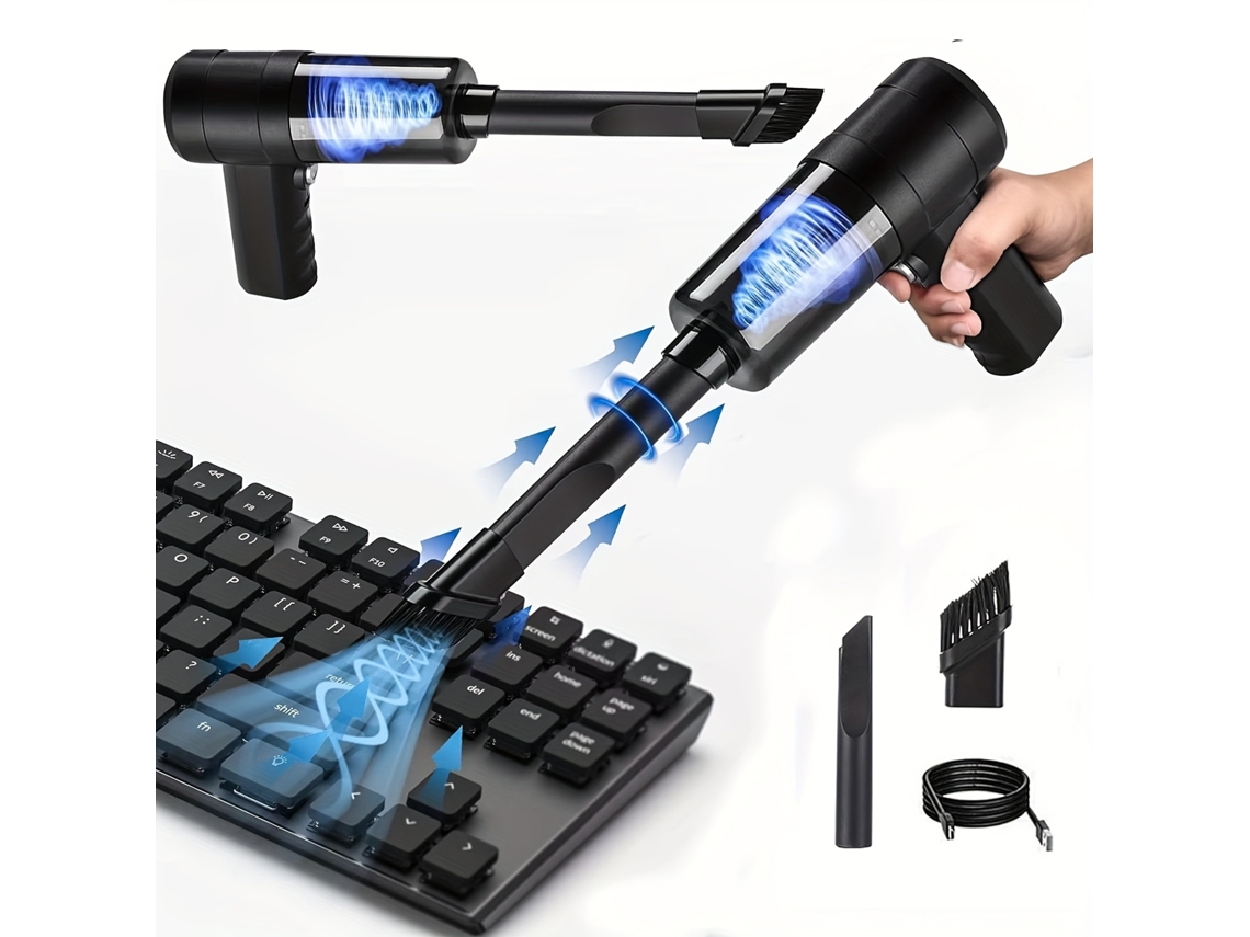 Aspiradora De Mano Inalámbrica De Alta Potencia De Succión De 6000 Pa, Color Negro CUICH