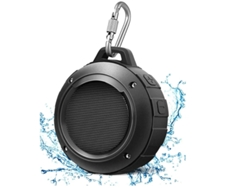 Altavoz Bluetooth Yizhood IPX5 resistente al agua, estéreo HD, 8 horas de reproducción, micrófono incorporado, ventosa negra