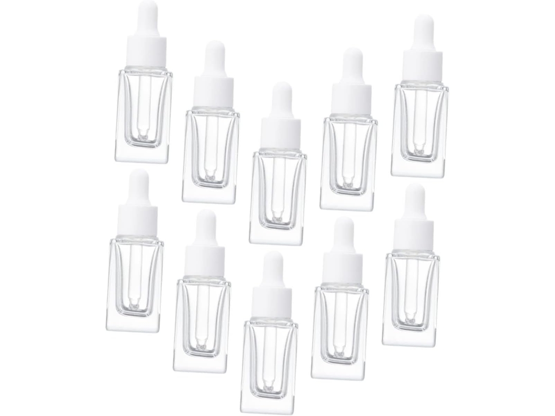 Frascos Cuentagotas De Vidrio Transparente, Paquete De 10 Unidades, Para Aceites Esenciales.