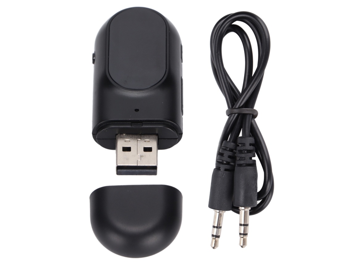 Adaptador de audio inalámbrico Bluetooth 5.0 con pantalla LCD y receptor de doble señal para coche.