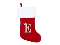 2026-medias De Navidad Linjou Suaves De Felpa Personalizadas Con Letra E, 50 Cm, Rojas Y Blancas, Para Decoración Navideña