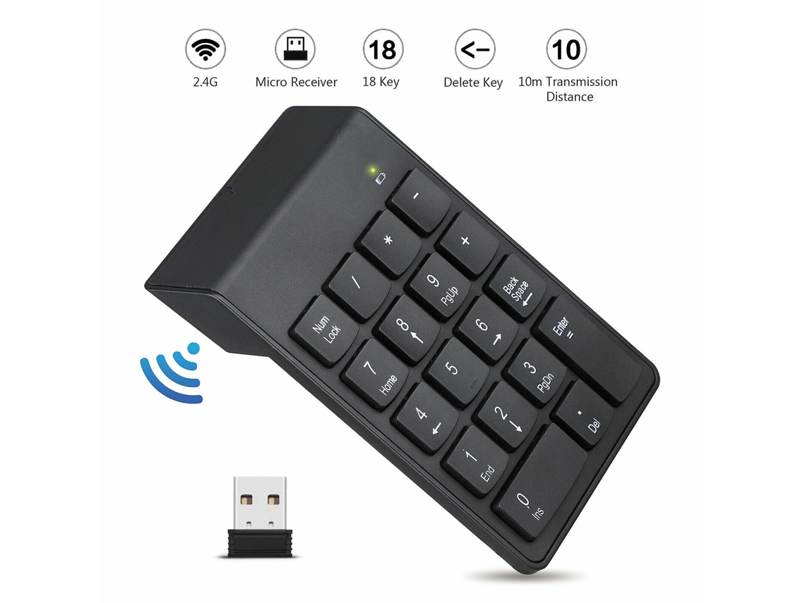 Teclado numérico USB inalámbrico para portátiles y PC de escritorio. Everley891