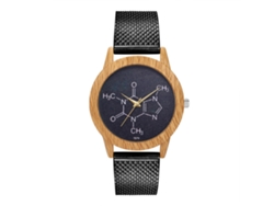 Reloj De Pulsera Analógico Redondo De Aleación Para Mujer Con Movimiento De Cuarzo Negro.