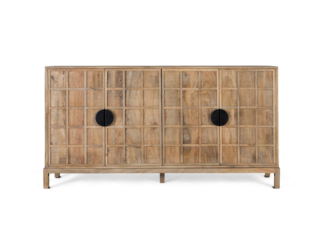 Aparador de cuatro puertas en madera maciza de mango, 175 cm, Giner Y Colomer