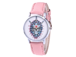 Reloj De Pulsera De Cuarzo Informal Para Mujer Con Correa De Pu Rosa Y Esfera Redonda De Zhoulianfa.