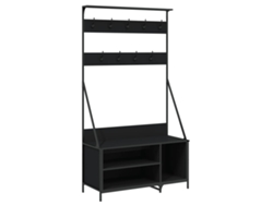 Perchero con zapatero negro VIDAXL (100x41x184 cm)