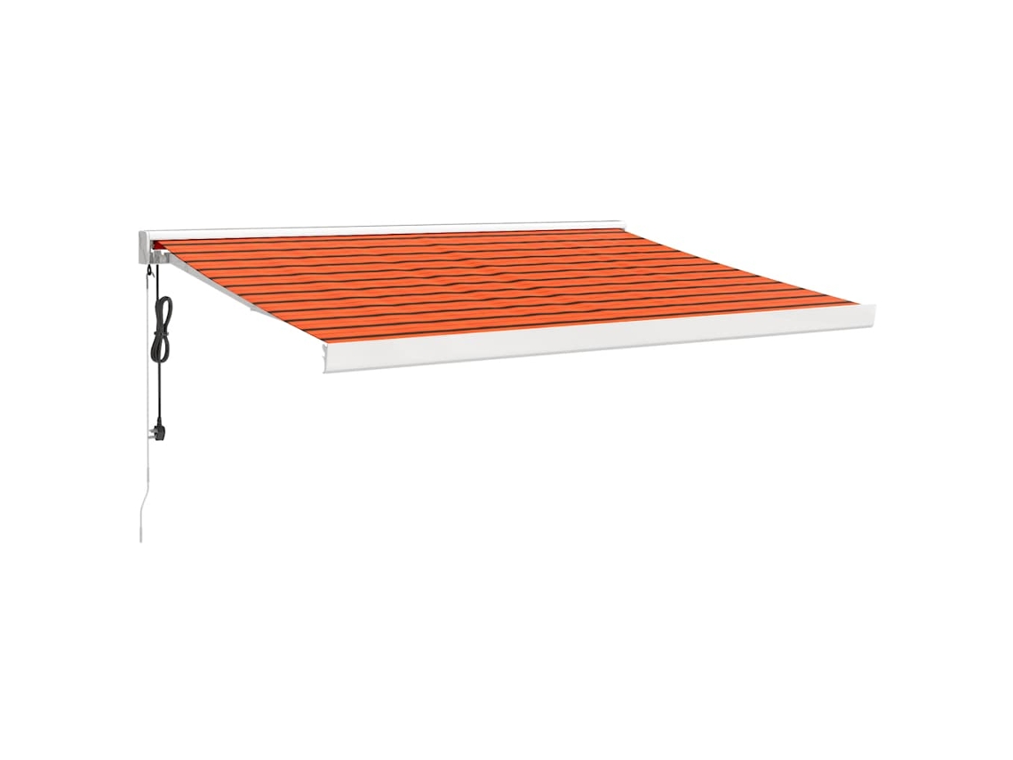 Maison Exclusive - Toldo Retráctil Aluminio Y Tela Naranja Y Marrón 3x2,5 M