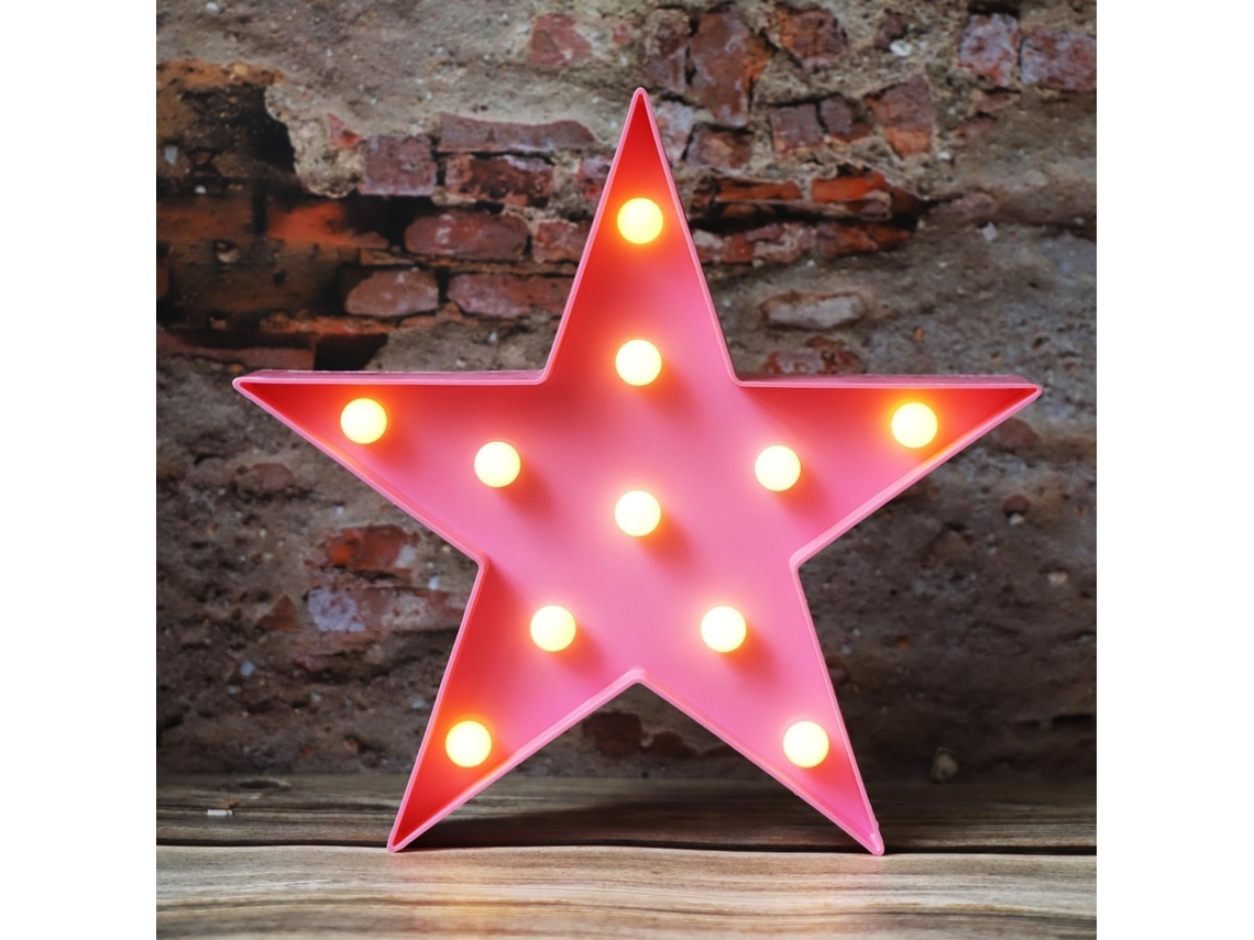 Luces Nocturnas De Cartel Luminoso De Led, Estrella Operada Por Batería Para Niños, Habitación De Guardería, Rosa Gusshious
