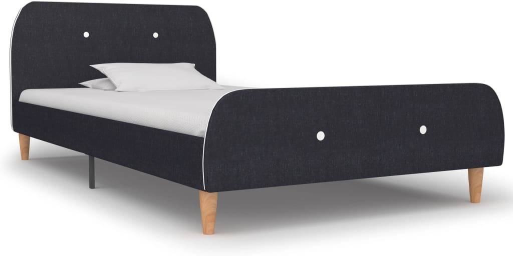 Cama VIDAXL 280916 Tejido Gris Oscuro (Compatible con Colchón: 90x200 cm)