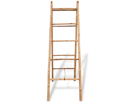 vidaXL Escalera toallero doble con 5 peldaños bambú 50x160 cm