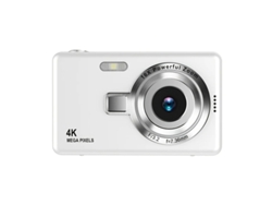Cámara digital portátil Yizhood 4K HD con enfoque automático y luz prediseñada (blanca)