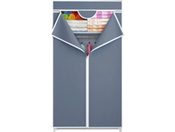 Armario 7H SEVEN HOUSE con Cremallera (Gris - Acero y Tejido Sin Tejer - 70x45x155 cm)