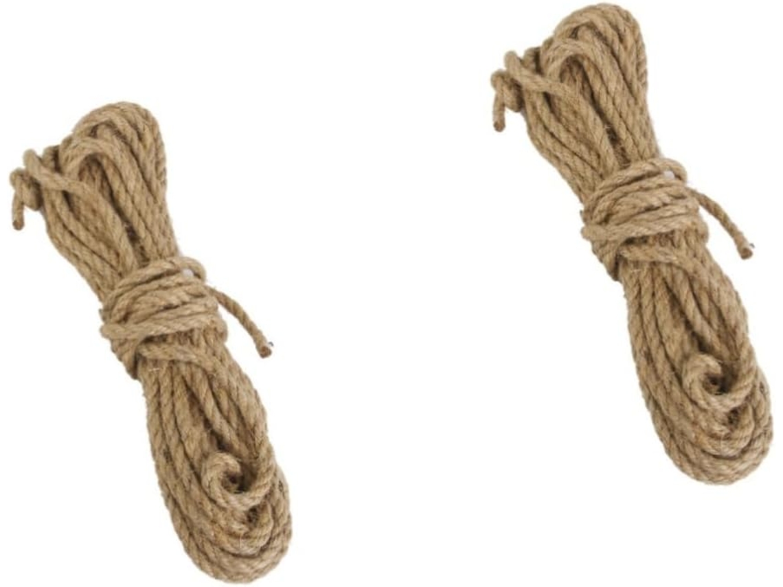 Juego De 2 Cordeles De Yute De 10 M Y 6 Mm De Diámetro, Cuerda Decorativa Natural.