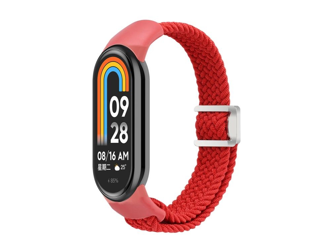 Pulsera para Xiaomi Smart Band 10/9/8 - Nylon trenzado - Hebilla magnética roja