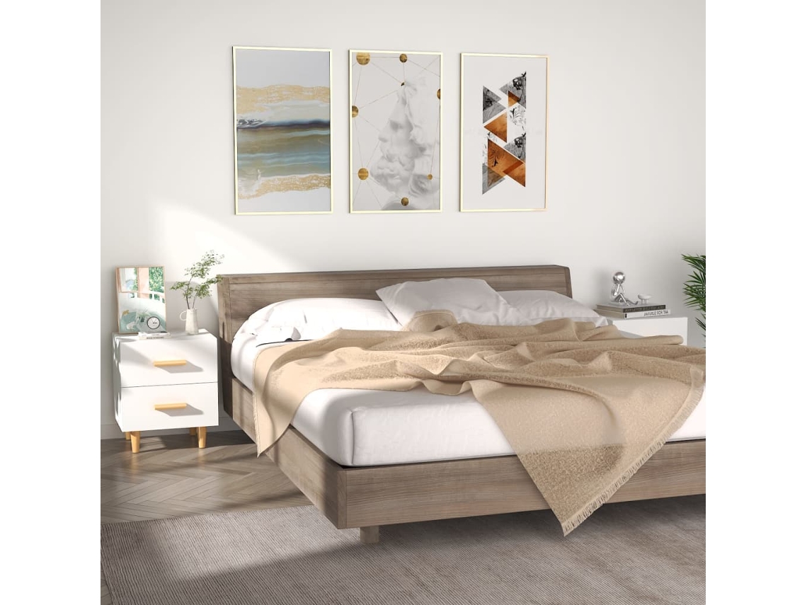Mesitas de Noche LOVELY HOME Mesinha 2Pcs 40X35X47,5 Cm Branco