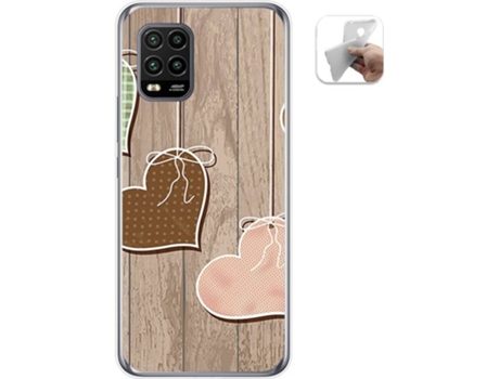 Carcasa Xiaomi Mi 10 Lite TUMUNDOSMARTPHONE Corazones Madera Multicolor