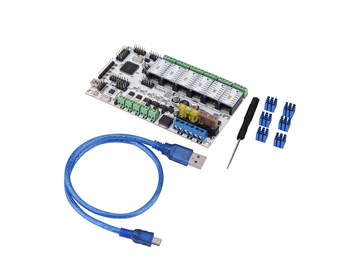 Placa base para impresora 3D (compatible con USB y tarjeta SD, con controlador de motor paso a paso silencioso)
