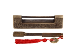 Cerradura De Barra Transversal De Latón Chino Antiguo, Diseño Retro Clásico, Para Cajas De Regalo Y Vitrinas, 9 Cm.