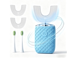 Cepillo de dientes eléctrico infantil en forma de U, con 5 cabezales, para edades de 2 a 7 años, SPQMENT (azul)
