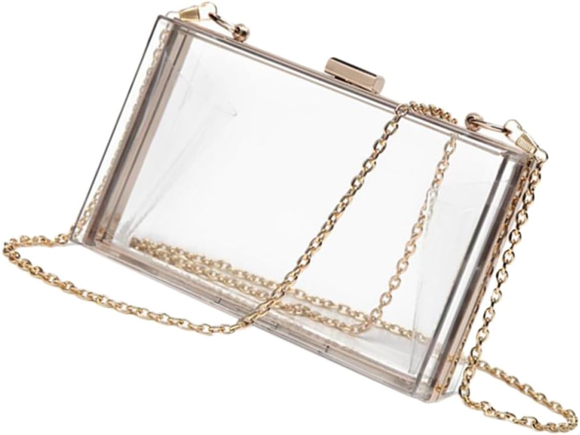 Bolso Bandolera Transparente Para Mujer, Con Cadena Pequeña De Acrílico, Práctico Para Fiestas Y Recepciones.
