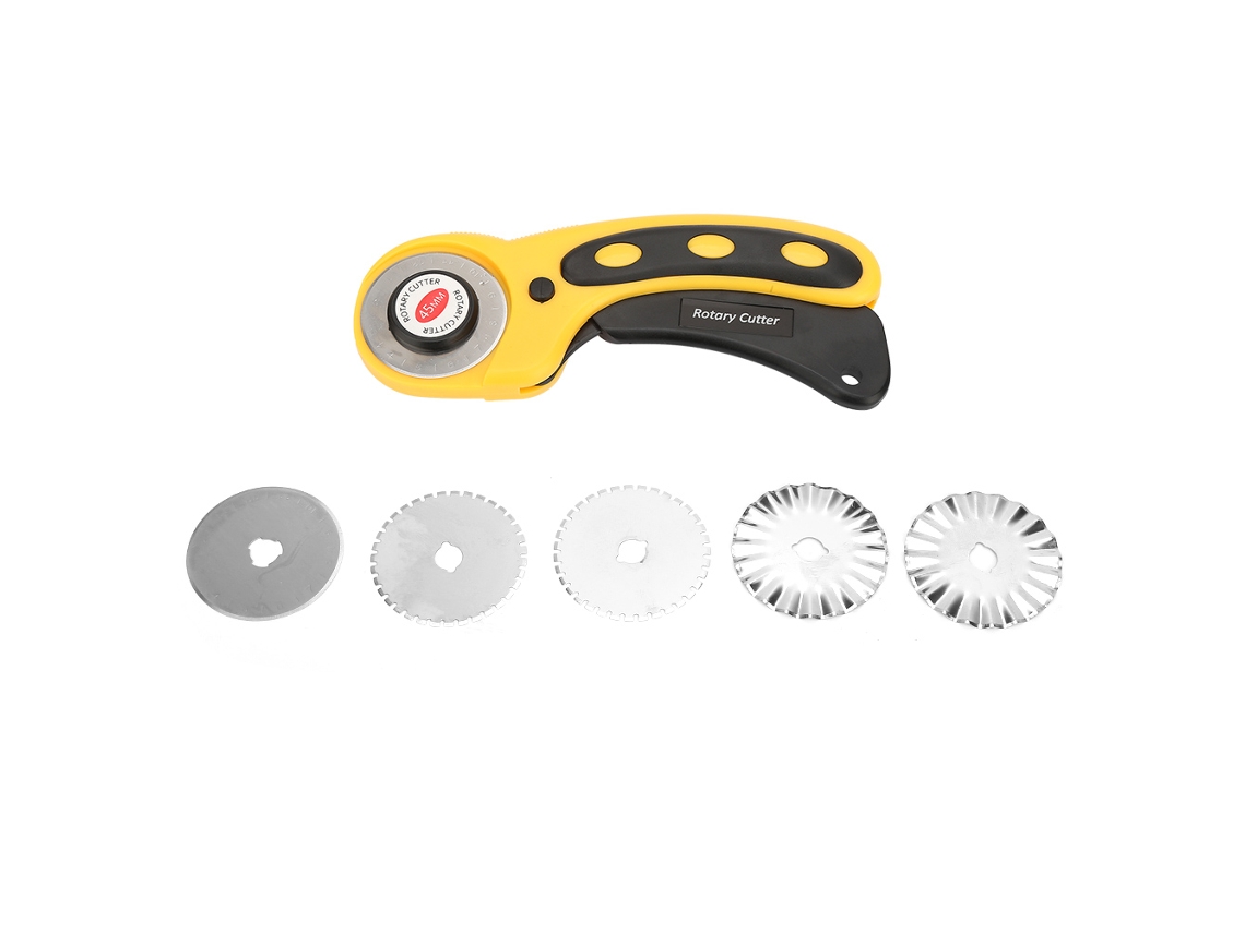 Cortador rotatorio de 45 mm con cuchillas para tela, cuero y papel | Sin marca