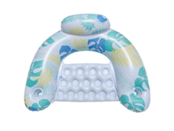 Silla Hinchable Para Piscina Con Portavasos Y Respaldo Juguete Para Fiestas En La Piscina, Color Azul Claro. Siurn
