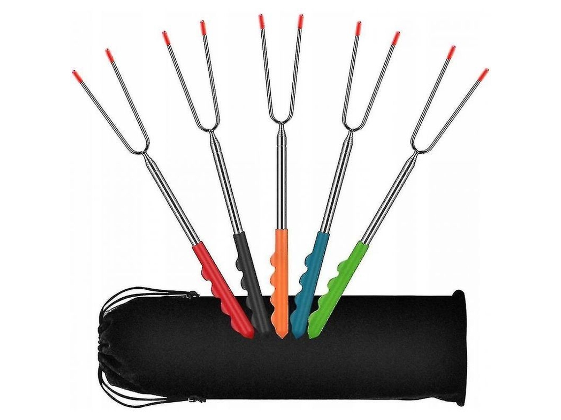Juego De 5 Tenedores Retráctiles Para Barbacoa, Accesorios Para Barbacoa.