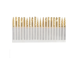 Conjunto De 20 Brocas Rotativas De Fresa Carbetadas Com Revestimento Ti Padrão Simples E Duplo 3x3mm Para Gravador Cnc