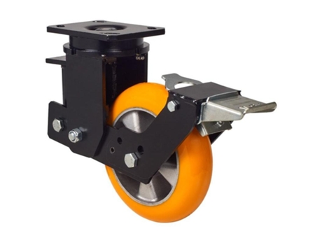 Rueda giratora placa fr.10hlsbfn160-auab suspension poliur.naran.bolas balona ALEX